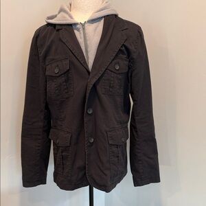 Calvin Klein Jeans Black Jacket with Gray Hoodie